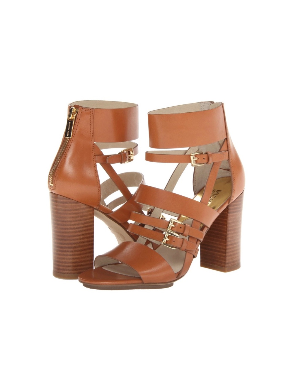 Michael Kors “Winston sandal” Tan Strappy Block Heel Sandals